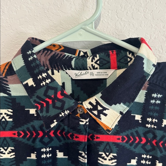 Woolrich Cotton Aztec Tribal Button Front Flannel XXL - Picture 3 of 7